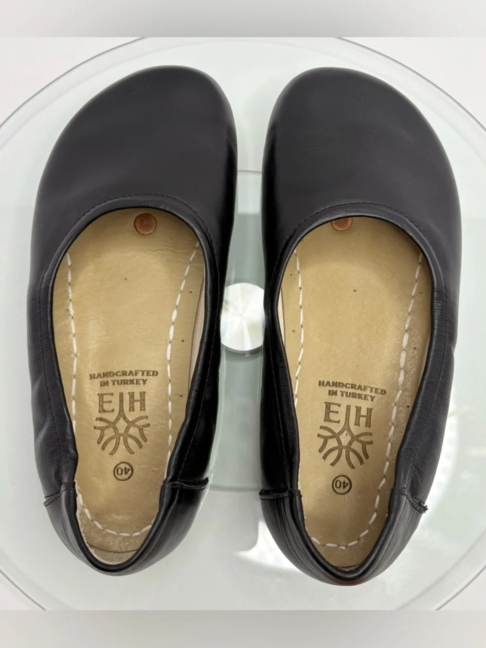 Earthing Harmony Ballet Flats Black Leather Grounding Barefoot Wide Toe Box 40 - Picture 7 of 10